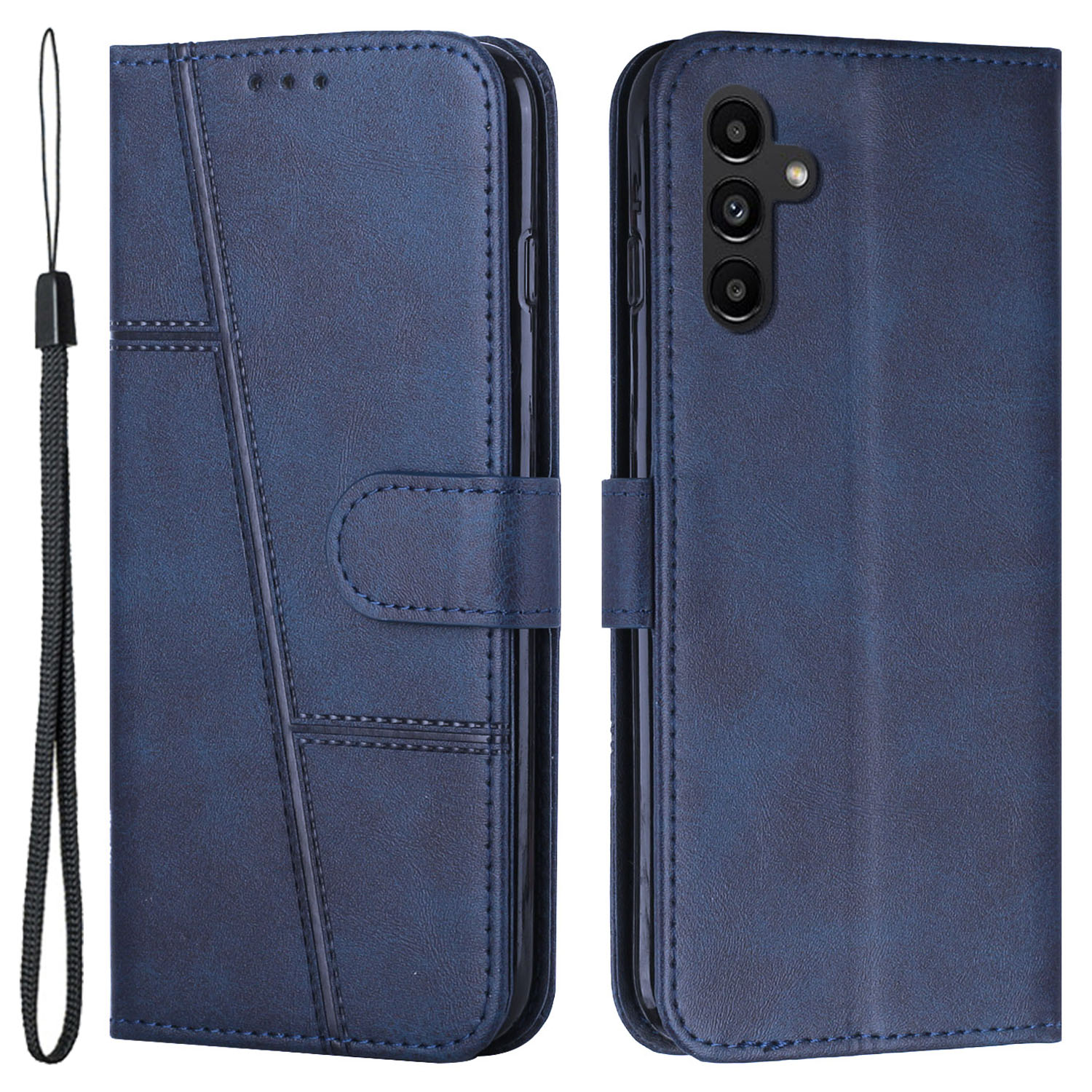 

PU Lederhülle Für Samsung Galaxy A24 4G Anti-fall Magnetic Clasp-handy-brieftasche Abdeckung - Saphir, Galaxy A24 4G