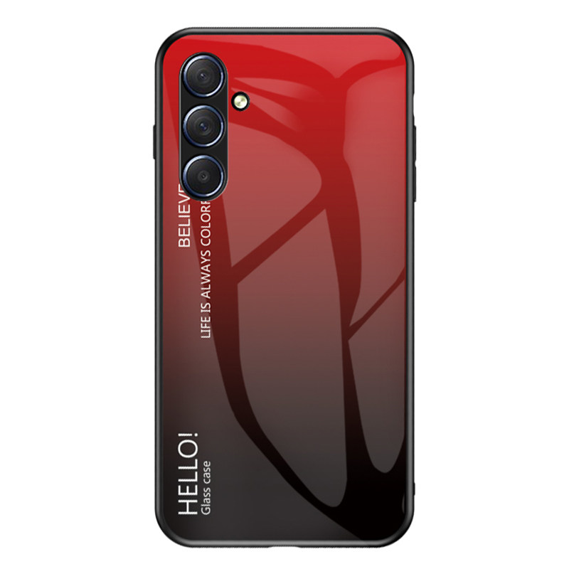 

Für Samsung Galaxy M54 5G Schockdet Zur Telefonhülle PC + TPU + Temperiertes Glas Schlanker Hülle - Gradient Rot Schwarz, Galaxy M54 5G