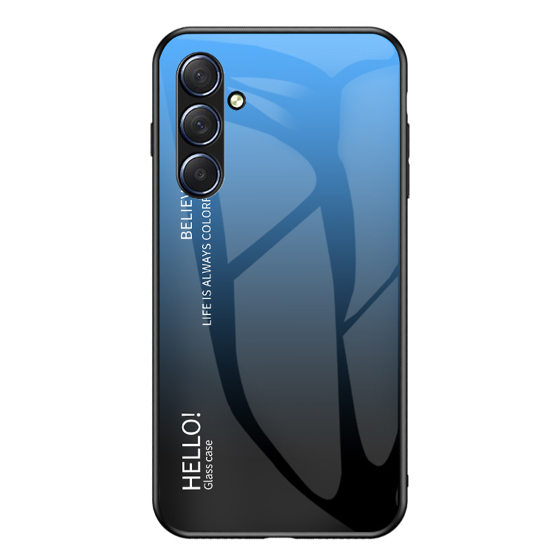 

Für Samsung Galaxy M54 5G Schockdet Zur Telefonhülle PC + TPU + Temperiertes Glas Schlanker Hülle - Gradientenblau Schwarz, Galaxy M54 5G