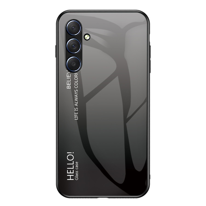 

Für Samsung Galaxy M54 5G Schockdet Zur Telefonhülle PC + TPU + Temperiertes Glas Schlanker Hülle - Gradienten Schwarz Grau, Galaxy M54 5G