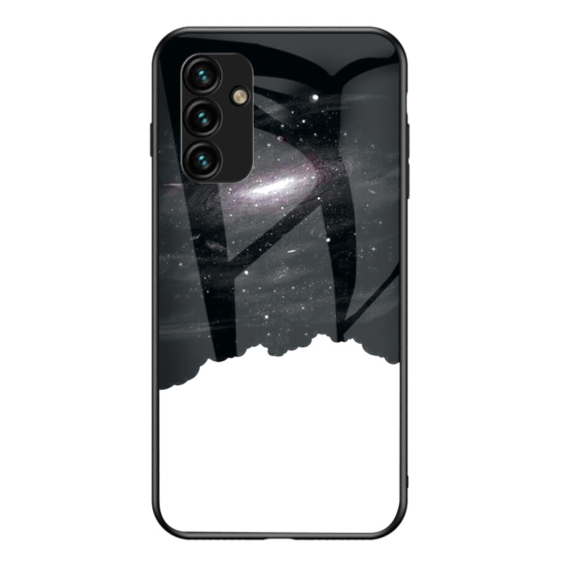 

Für Samsung Galaxy A24 4G Tempered Glass Starry Sky Case PC+TPU Schockfeste Telefonabdeckung - Kosmischer Sternenhimmel, Galaxy A24 4G