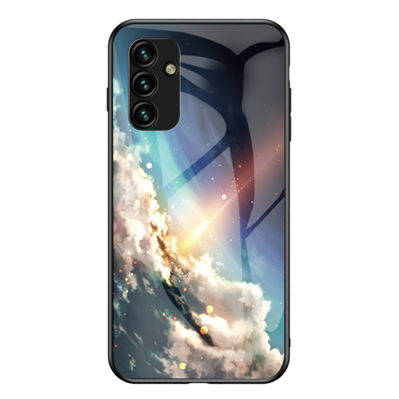

Für Samsung Galaxy A24 4G Tempered Glass Starry Sky Case PC+TPU Schockfeste Telefonabdeckung - Heller Sternenhimmel, Galaxy A24 4G