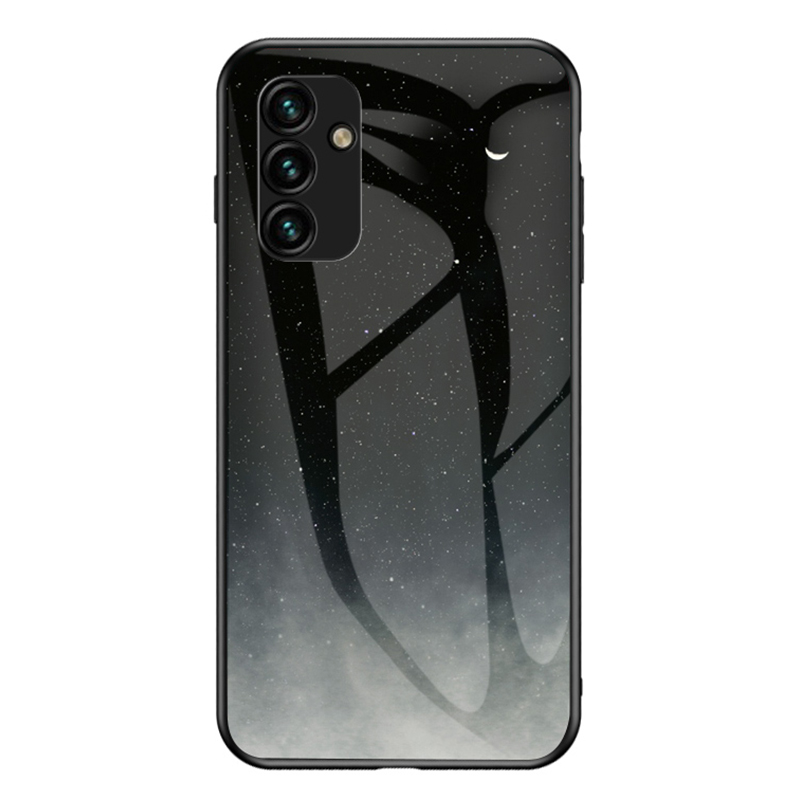 

Für Samsung Galaxy A24 4G Tempered Glass Starry Sky Case PC+TPU Schockfeste Telefonabdeckung - Sternenmond, Galaxy A24 4G