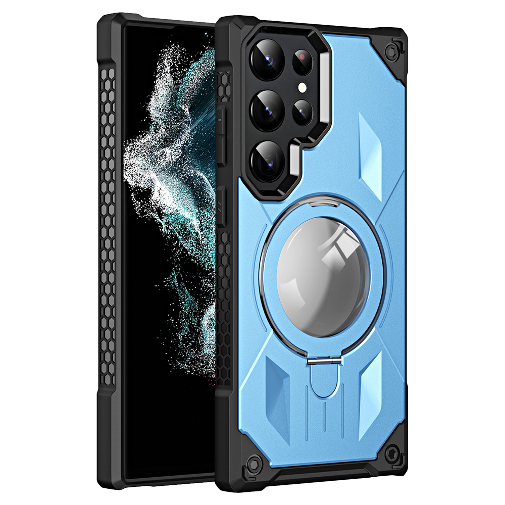 

Stoßdämpfer Hülle Für Samsung Galaxy S23 Ultra Kickstand Magnetic Phone Case Anti-kratzer-pc+tpu-telefonschale - Blau, Galaxy S23 Ultra
