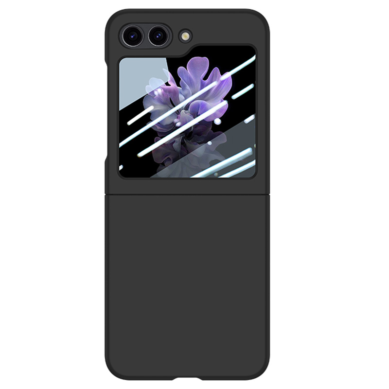 

Für Samsung Galaxy Z Flip5 5G PC Phone Case Skin-touch Schockdcover Mit Kleinem Screenfilm - Schwarz, Galaxy Z Flip5 5G