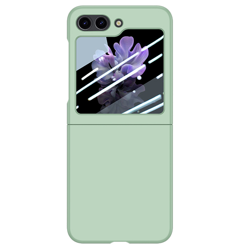 

Für Samsung Galaxy Z Flip5 5G PC Phone Case Skin-touch Schockdcover Mit Kleinem Screenfilm - Hellgrün, Galaxy Z Flip5 5G