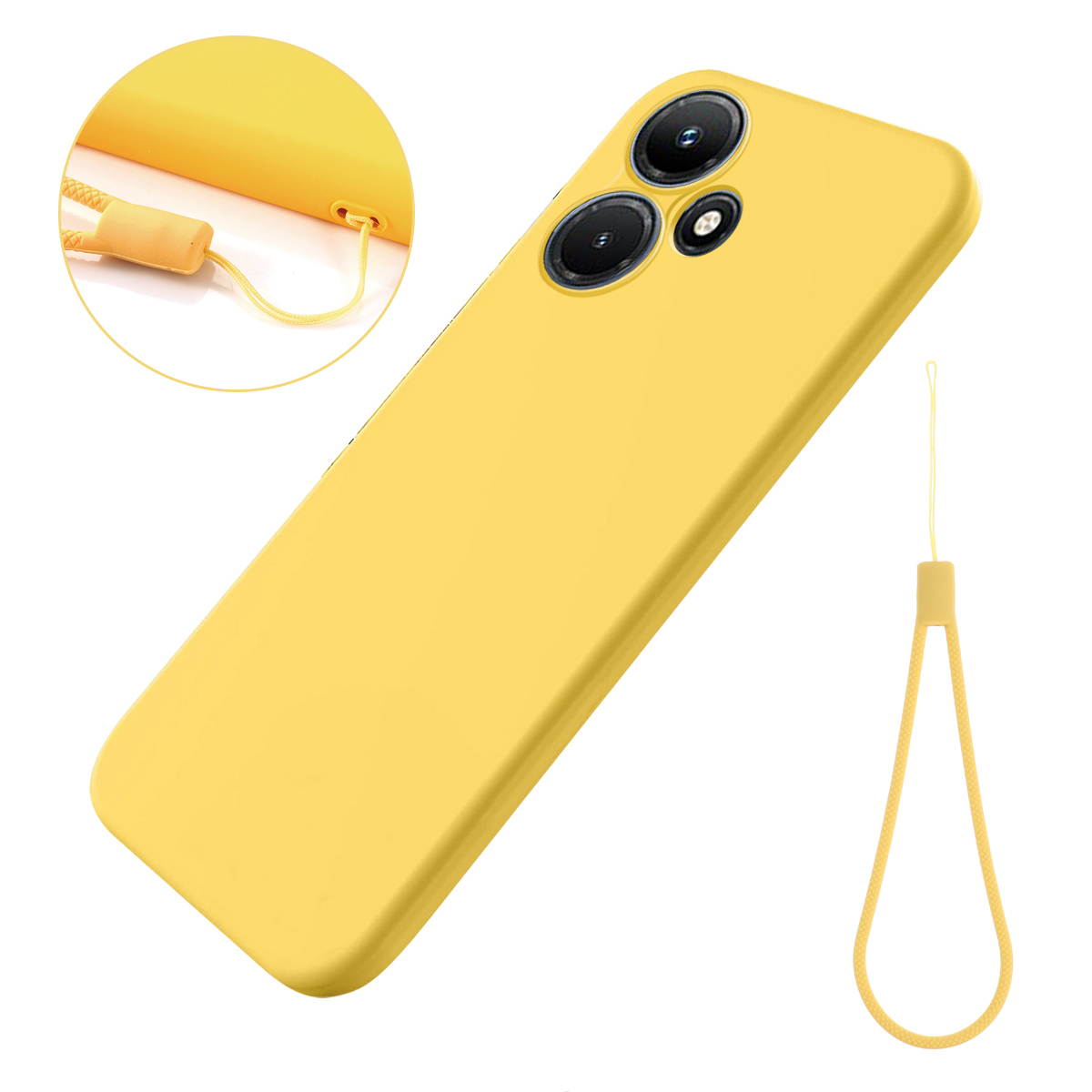 

Für Infinix Hot 30 Soft Auskleidung Flüssiges Silikon-rückzugabdeckung Drop-proof-mobilfunkkoffer - Gelb, Infinix Hot 30
