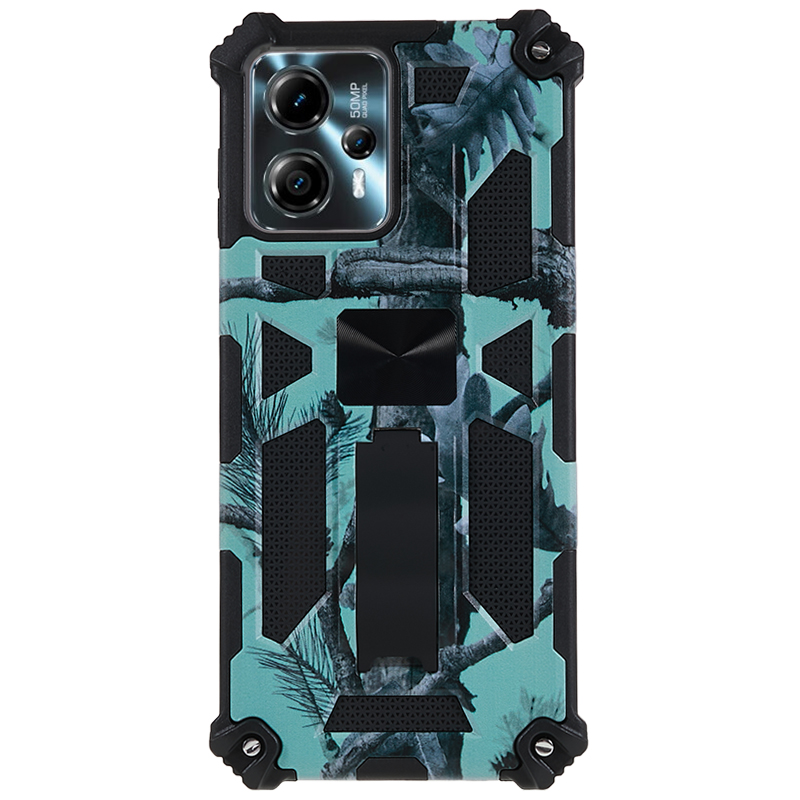 

Für Motorola Moto G13 4G / G23 4G / G53 5G Phone Case Camouflage PC+TPU -mobiltelefonabdeckung Mit Kickstand - Hellgrün, Motorola Moto G13 4G