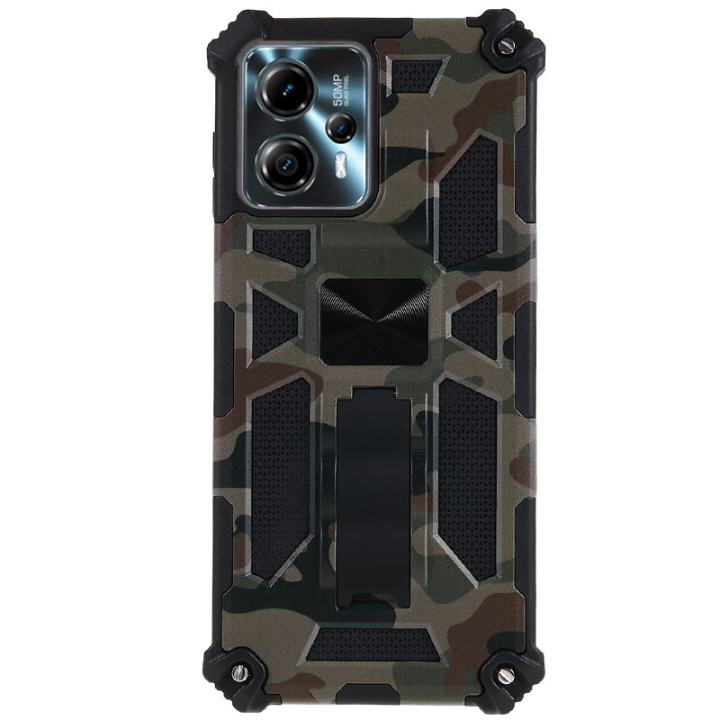 

Für Motorola Moto G13 4G / G23 4G / G53 5G Phone Case Camouflage PC+TPU -mobiltelefonabdeckung Mit Kickstand - Armeegrün, Motorola Moto G13 4G