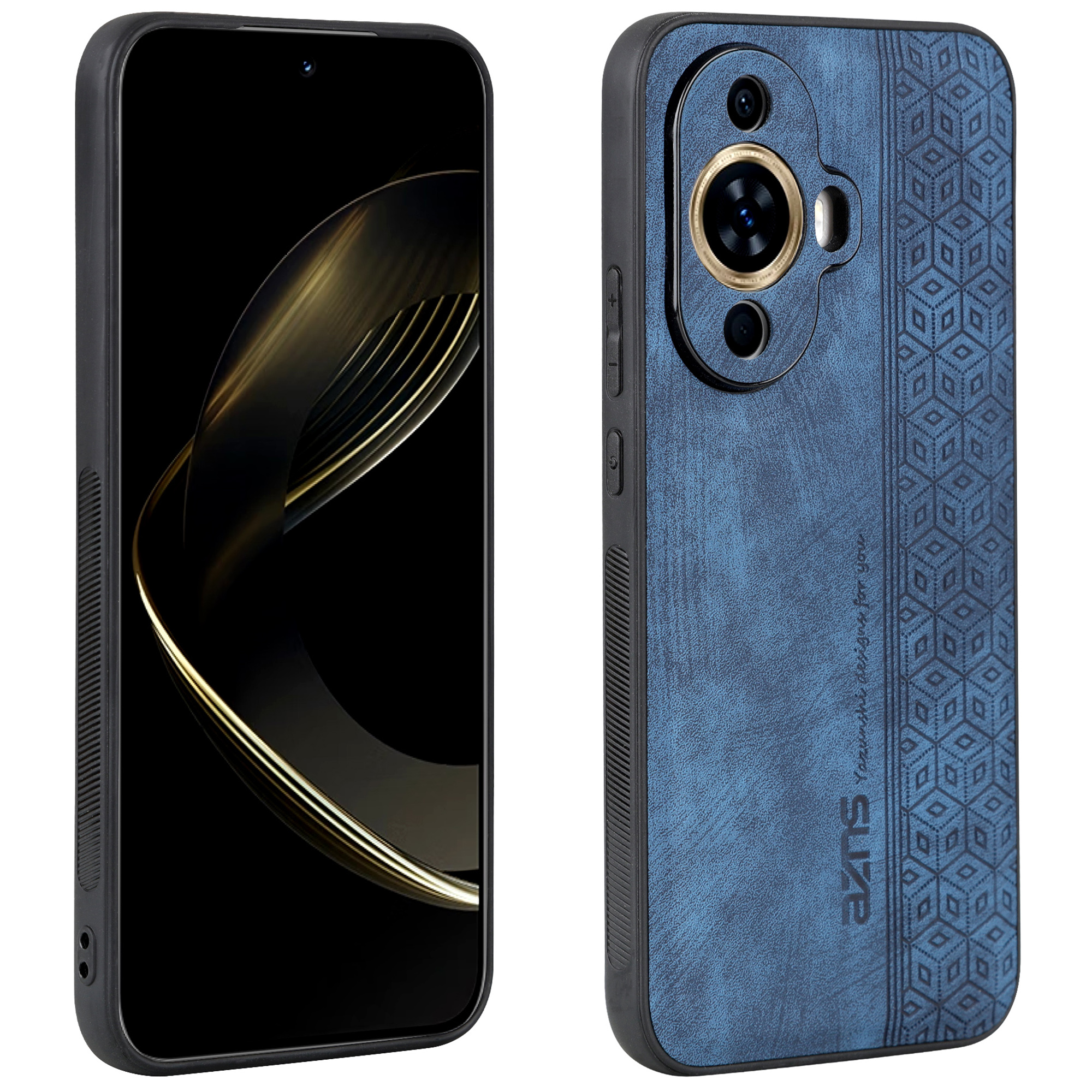 

Azns Für Huawei Nova 11 Pro / Nova 11 Ultra Eingeprägter Telefonhülle PU Leder+tpu -telefonabdeckung - Blau, Huawei nova 11 Pro