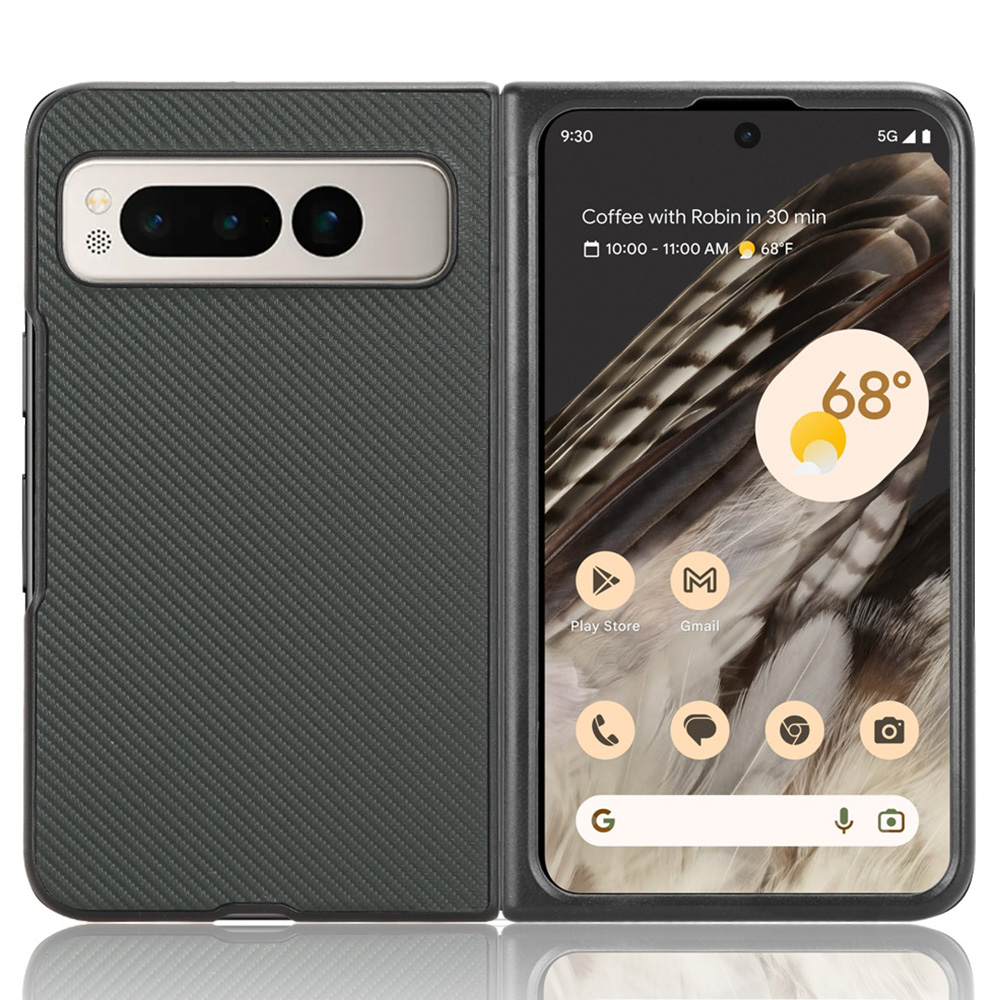 

Für Google Pixel Fold Carbonfaser Textur Anti-kratzer-telefonhülle Pu-leder-pc Rückenabdeckung - Grün, Google Pixel Fold