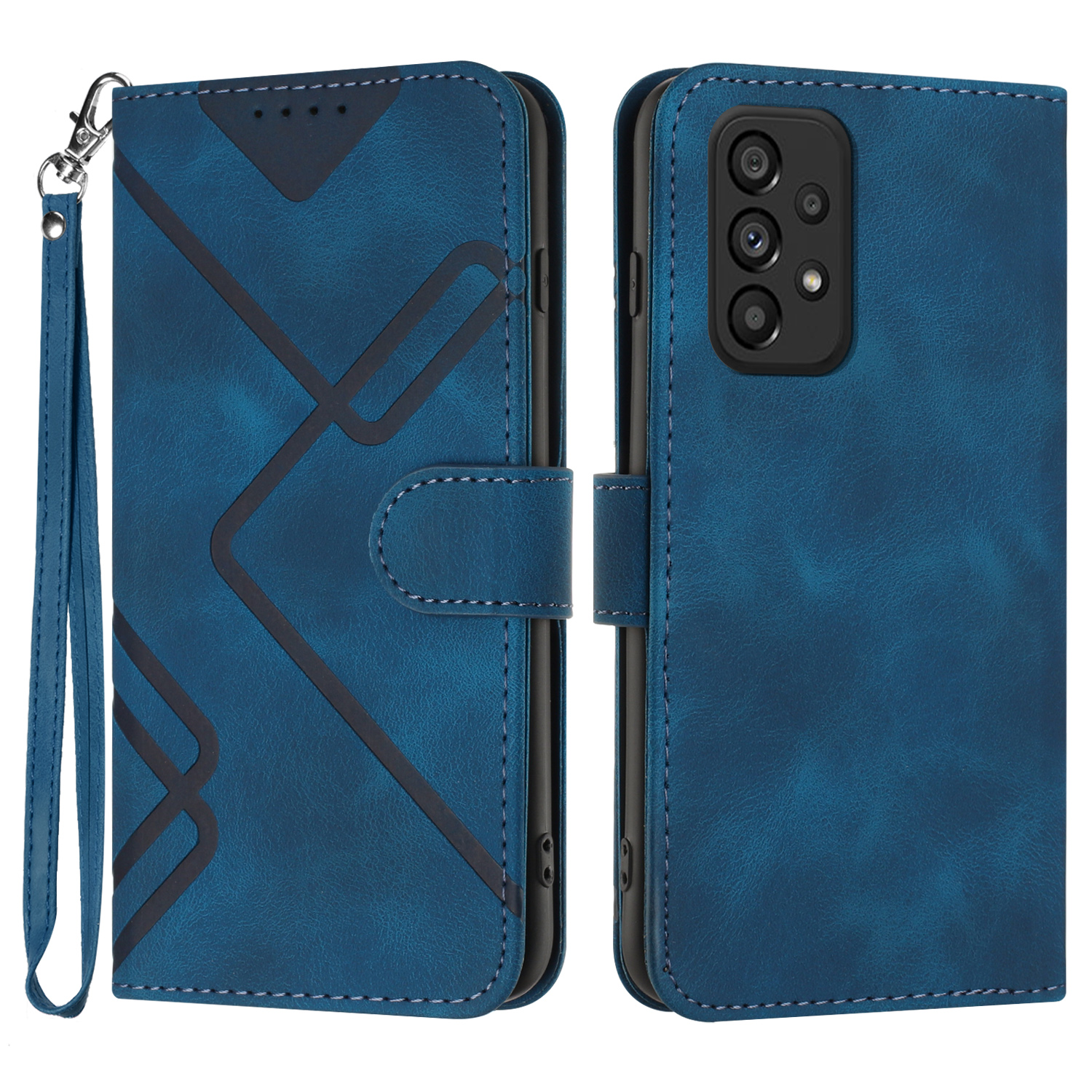 

Yx0040 Für Samsung Galaxy A32 4G (EU -version) Lederständer Phone Hülle Geprägte Muster Brieftasche Abdeckung - Saphir, Samsung Galaxy A32 4G (EU Version)