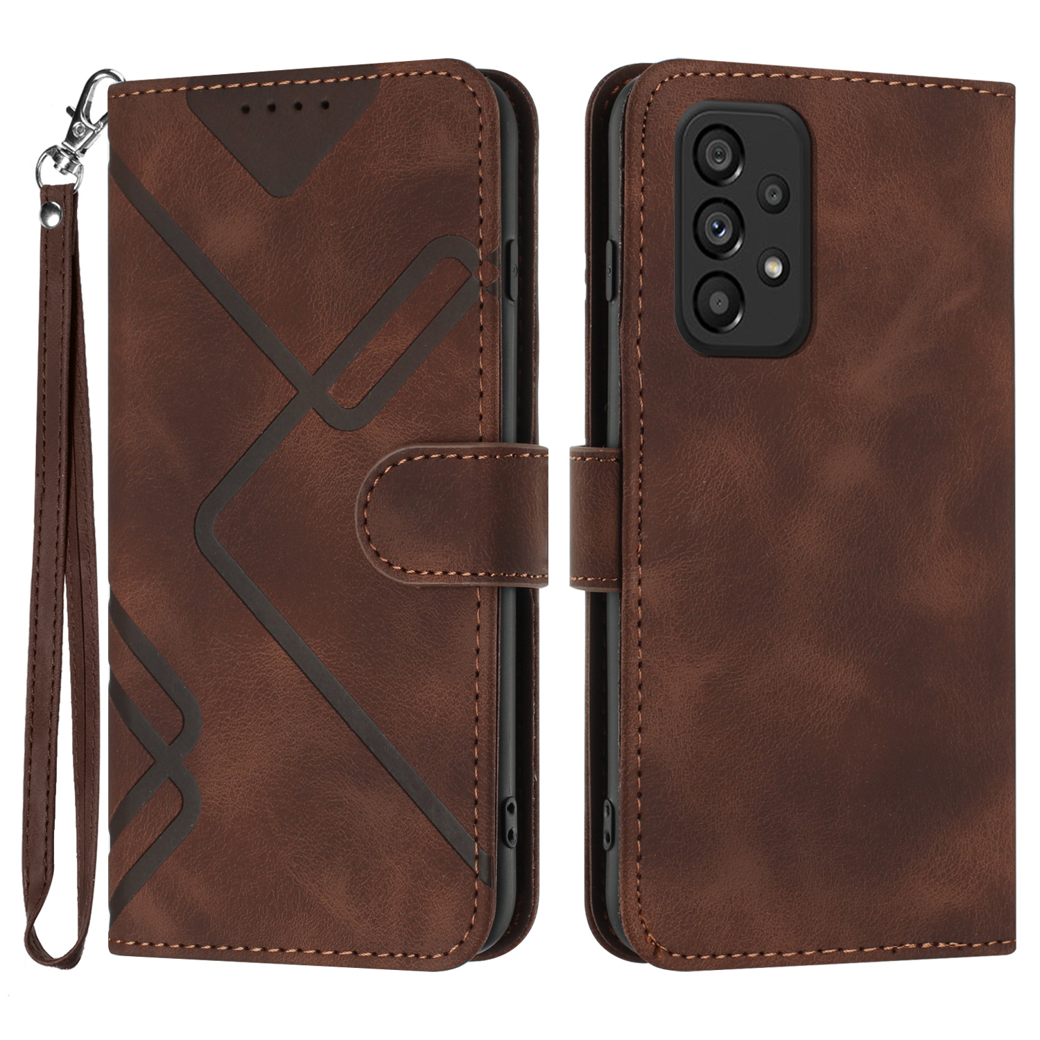 

Yx0040 Für Samsung Galaxy A32 4G (EU -version) Lederständer Phone Hülle Geprägte Muster Brieftasche Abdeckung - Kaffee, Samsung Galaxy A32 4G (EU Version)