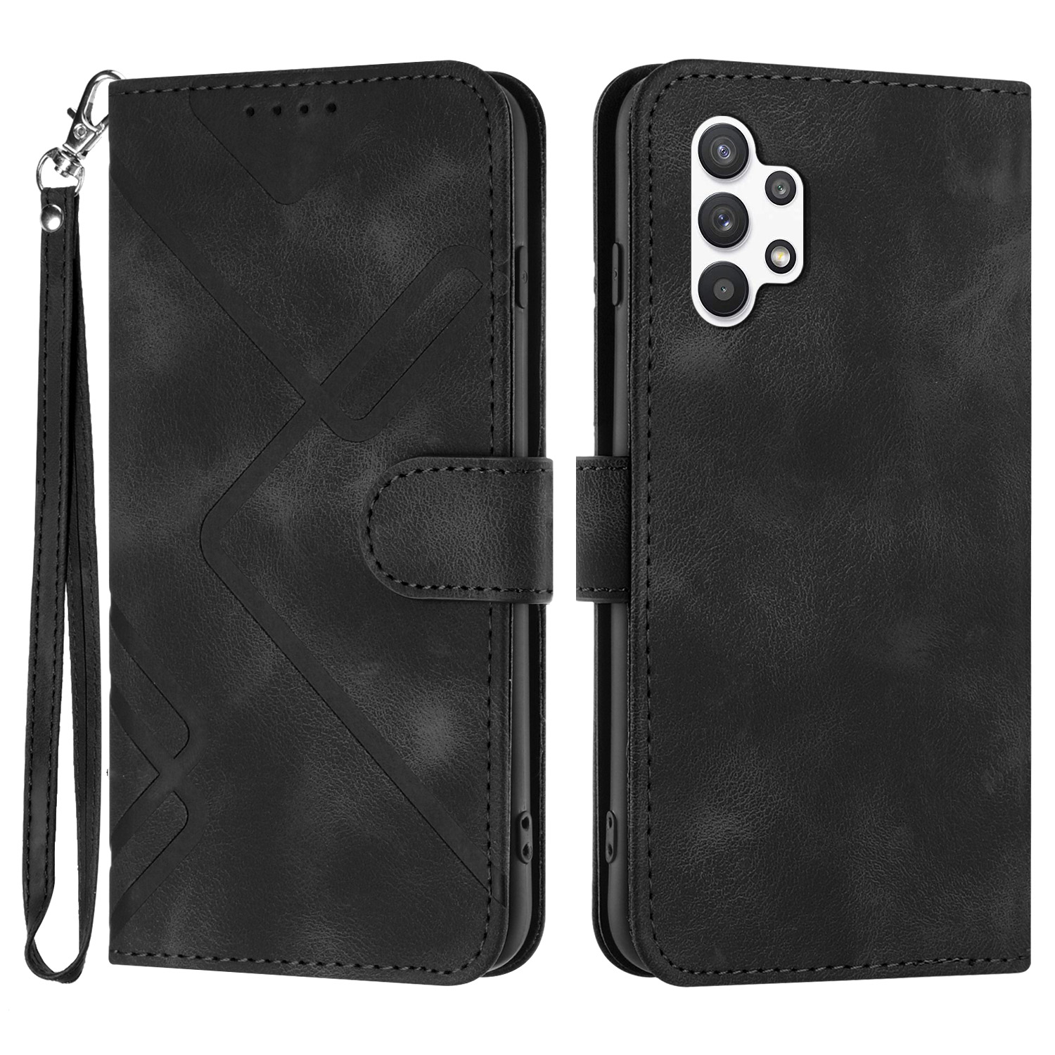 

Yx0040 Für Samsung Galaxy A13 4G Geprinktes Telefon Brieftasche Hülle PU Leder Faltbare Standabdeckung - Schwarz, Galaxy A13 4G