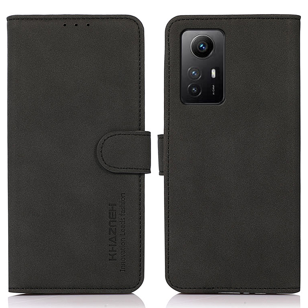 

Khazneh Telefonkoffer Für Xiaomi Redmi Note 12s 4G Strukturierte PU Leder Flip Wallet Stand Cover - Schwarz, Xiaomi Redmi Note 12S 4G