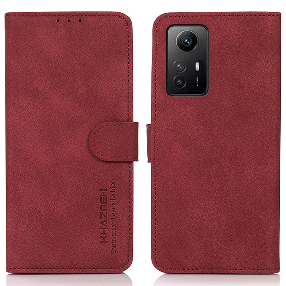 

Khazneh Telefonkoffer Für Xiaomi Redmi Note 12s 4G Strukturierte PU Leder Flip Wallet Stand Cover - Rot, Xiaomi Redmi Note 12S 4G