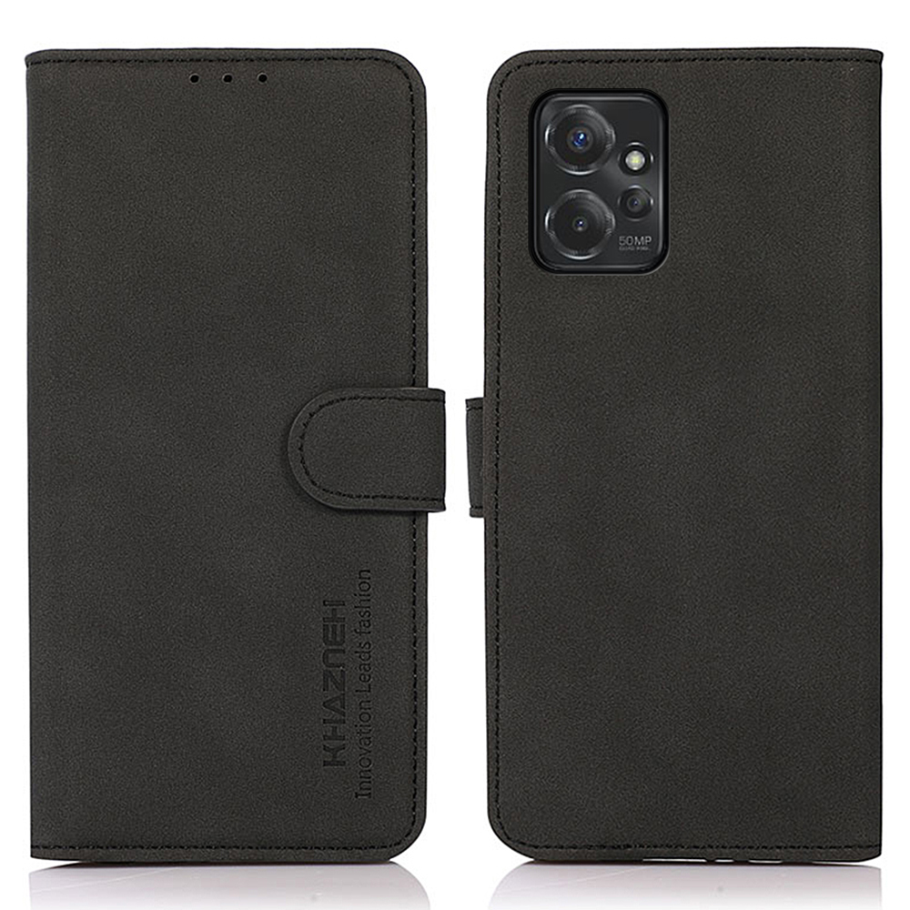 

Khazneh Für Motorola Moto G Power 5G Mobiltelefonhülle Strukturierte PU Leder -schale Flip Wallet Stand Cover - Schwarz, Motorola Moto G Power 5G