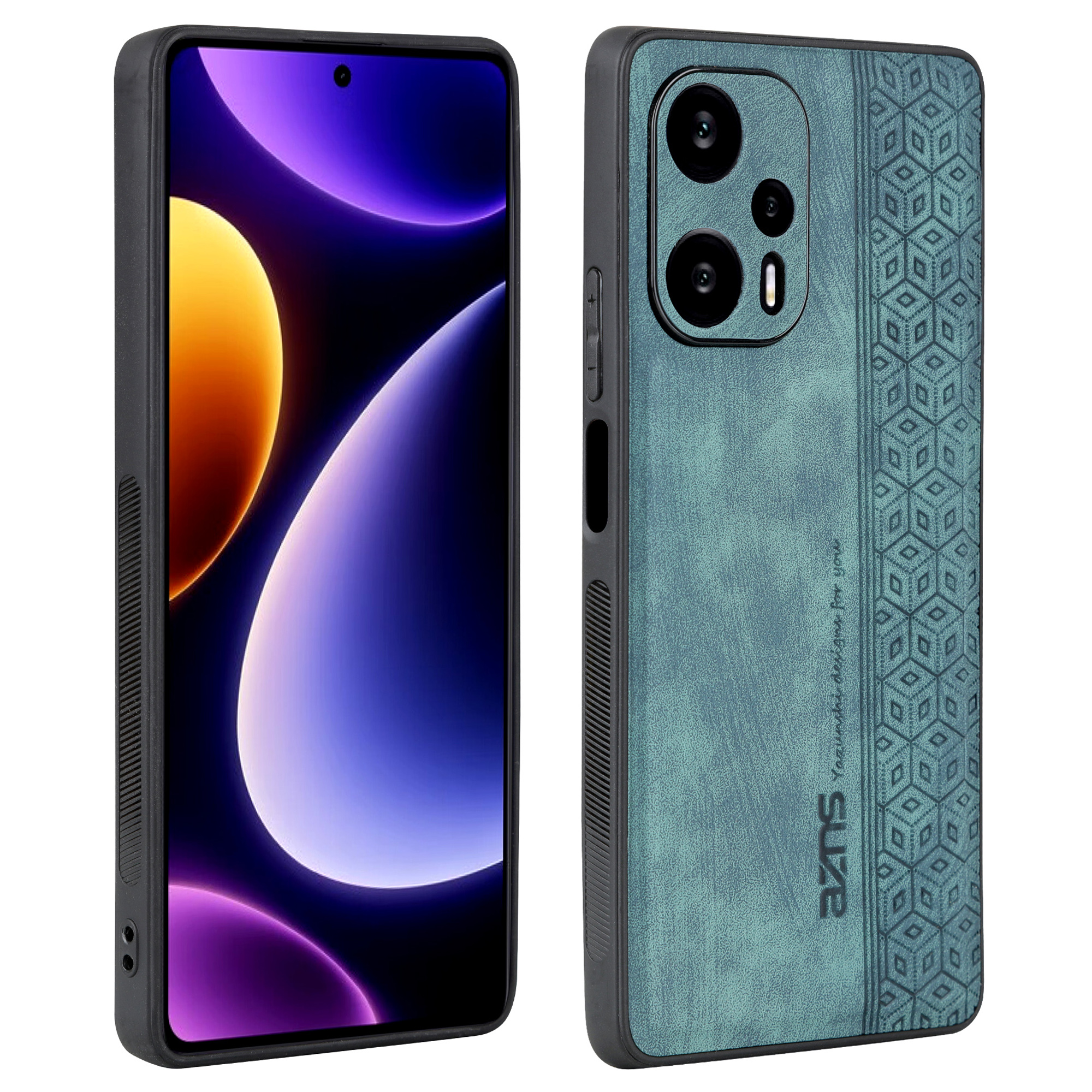 

AZNS -telefonkoffer Für Xiaomi Redmi Note 12 Turbo / Poco F5 5g, PU Leder+tpu Eingeprägter Telefonabdeckung - Grün, Xiaomi Redmi Note 12 Turbo