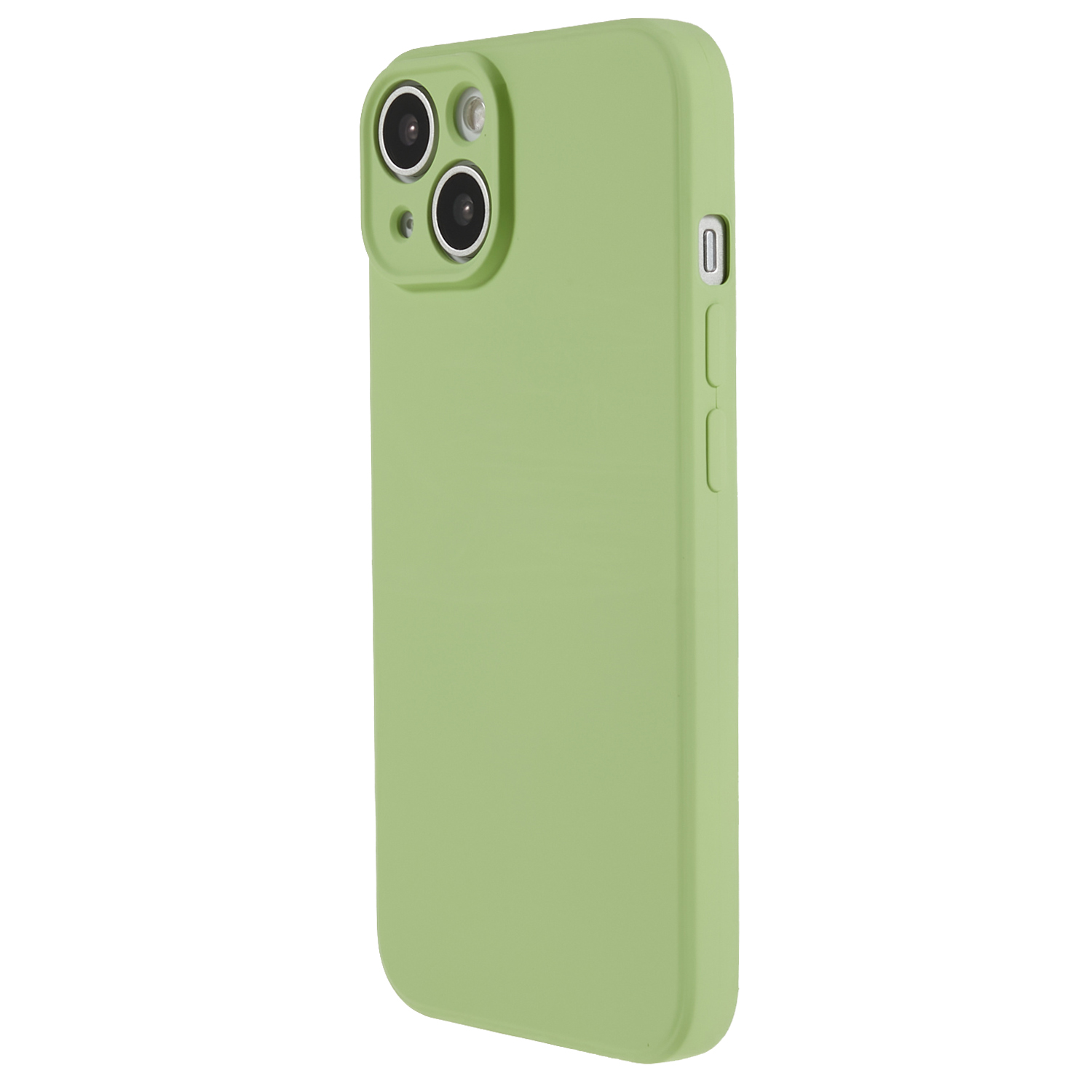 

Für Das Iphone 13 Mini Gummized TPU -hülle Faserfasern Kratzfeste Telefonabdeckung - Matcha Green, iPhone 13 mini