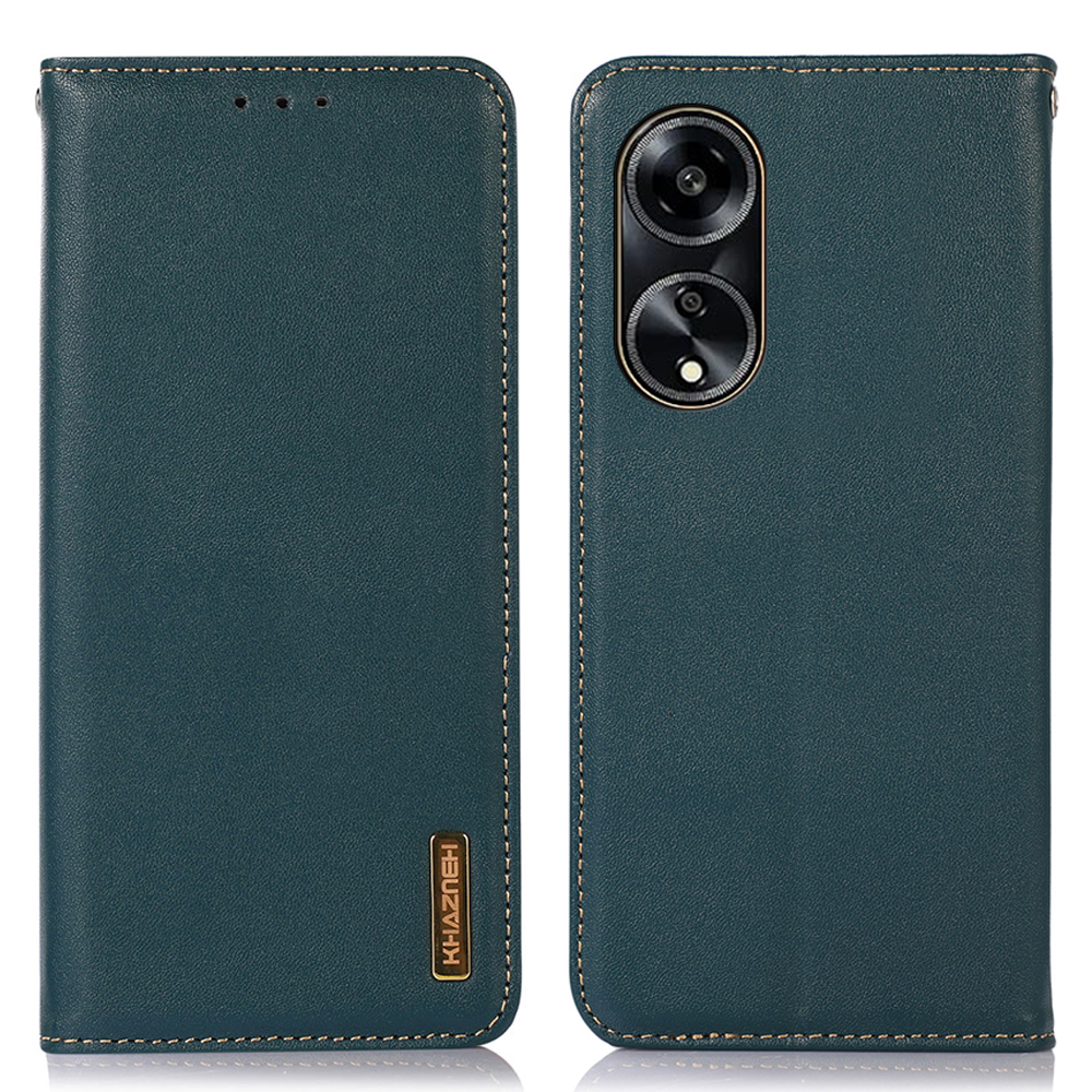 

Khazneh Für Oppo A1 5G Magnetic Phone Case RFID Blocking Wallet Echtes Cowhide -lederständer Cover - Grün, Oppo A1 5G
