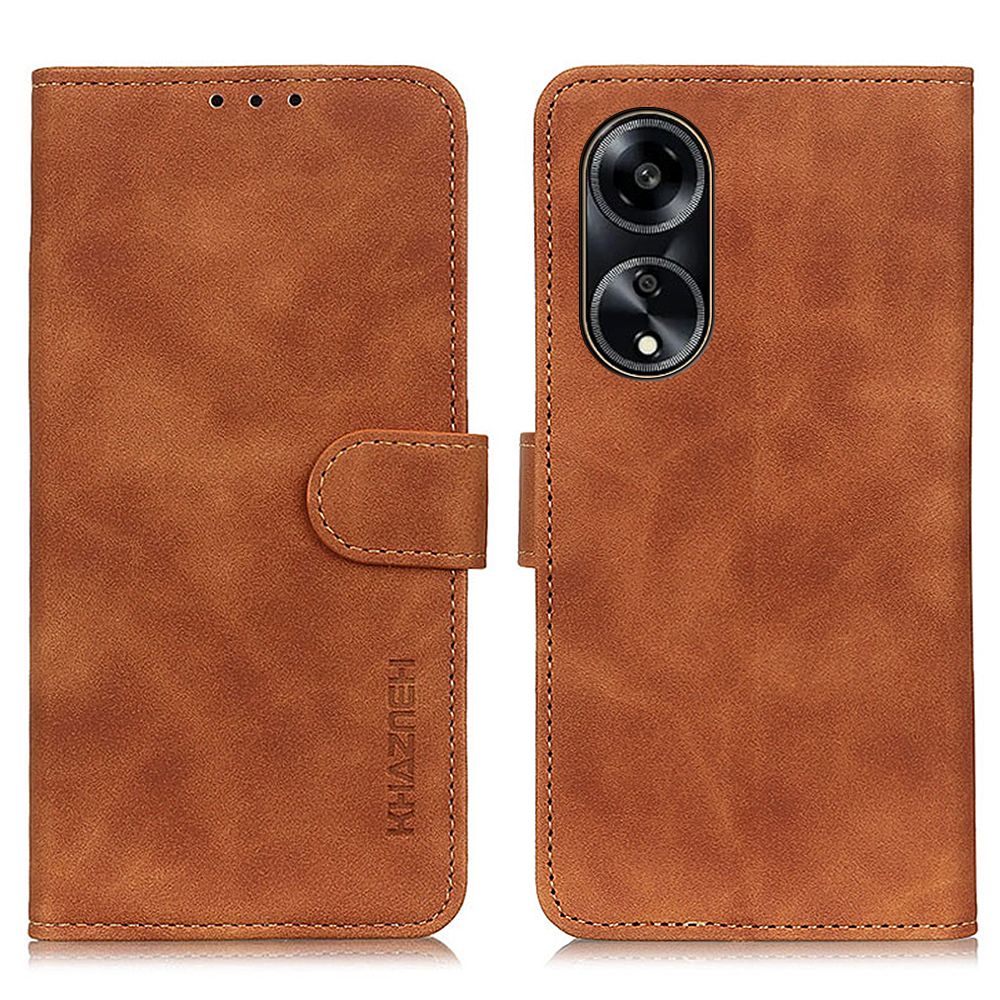 

Khazneh Für Oppo A1 5G Anti-fingerabdruck-handy-deckungs-ständer Retro Leder-telefonhülle - Braun, Oppo A1 5G