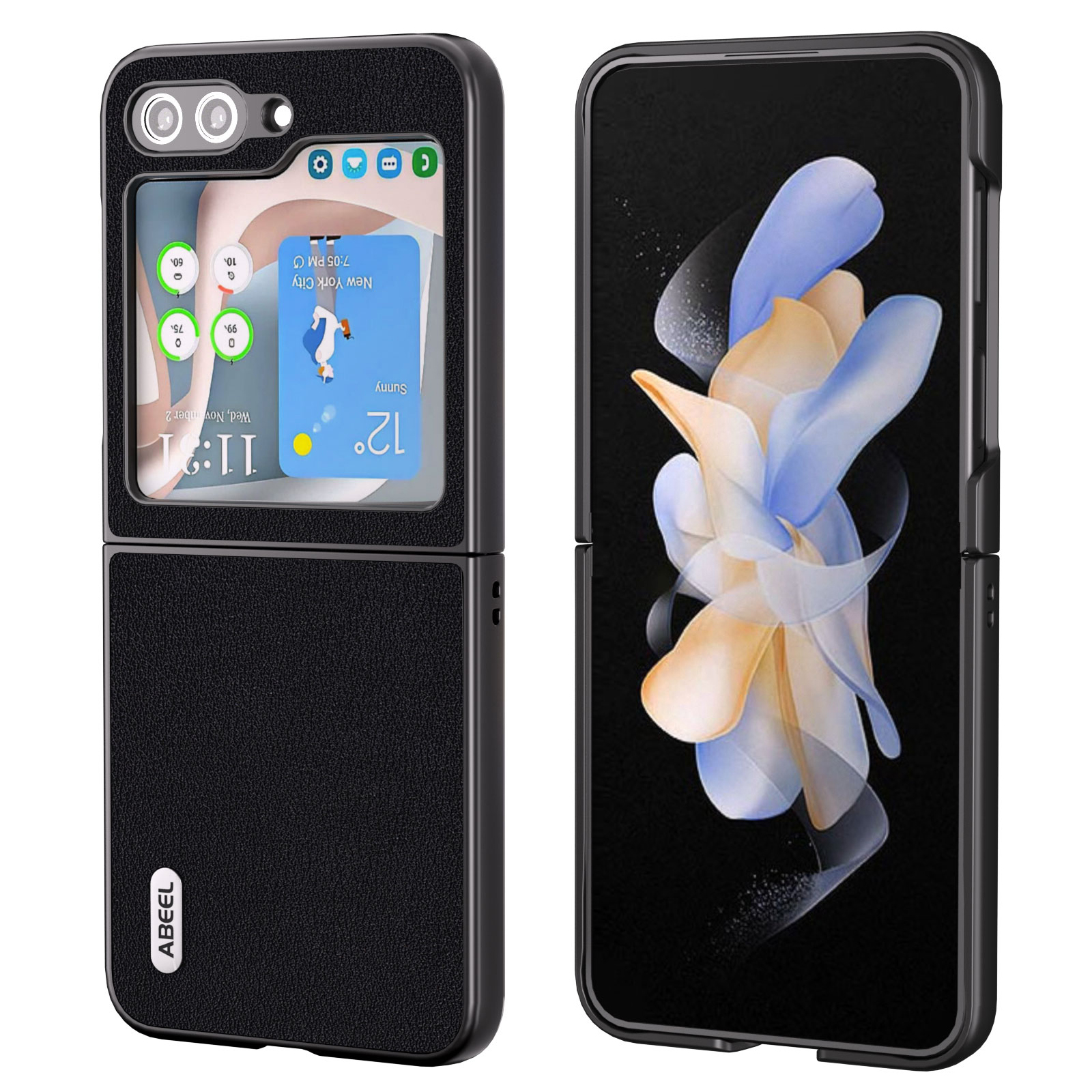 

Abeel Für Huawei Mate X3 5G Echtes Kuhlattenleder + Hartes PC Shell Matt Black Edge Telefon Hülle Hülle - Schwarz, Galaxy Z Flip5 5G