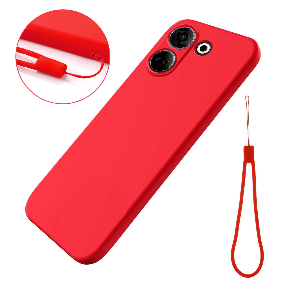 

Für Tecno Camon 20 Pro 4G Soft Auskleidung Flüssiges Silikon-telefonhülle Drop-proof-rückzugabdeckung - Rot, Tecno Camon 20 Pro 4G