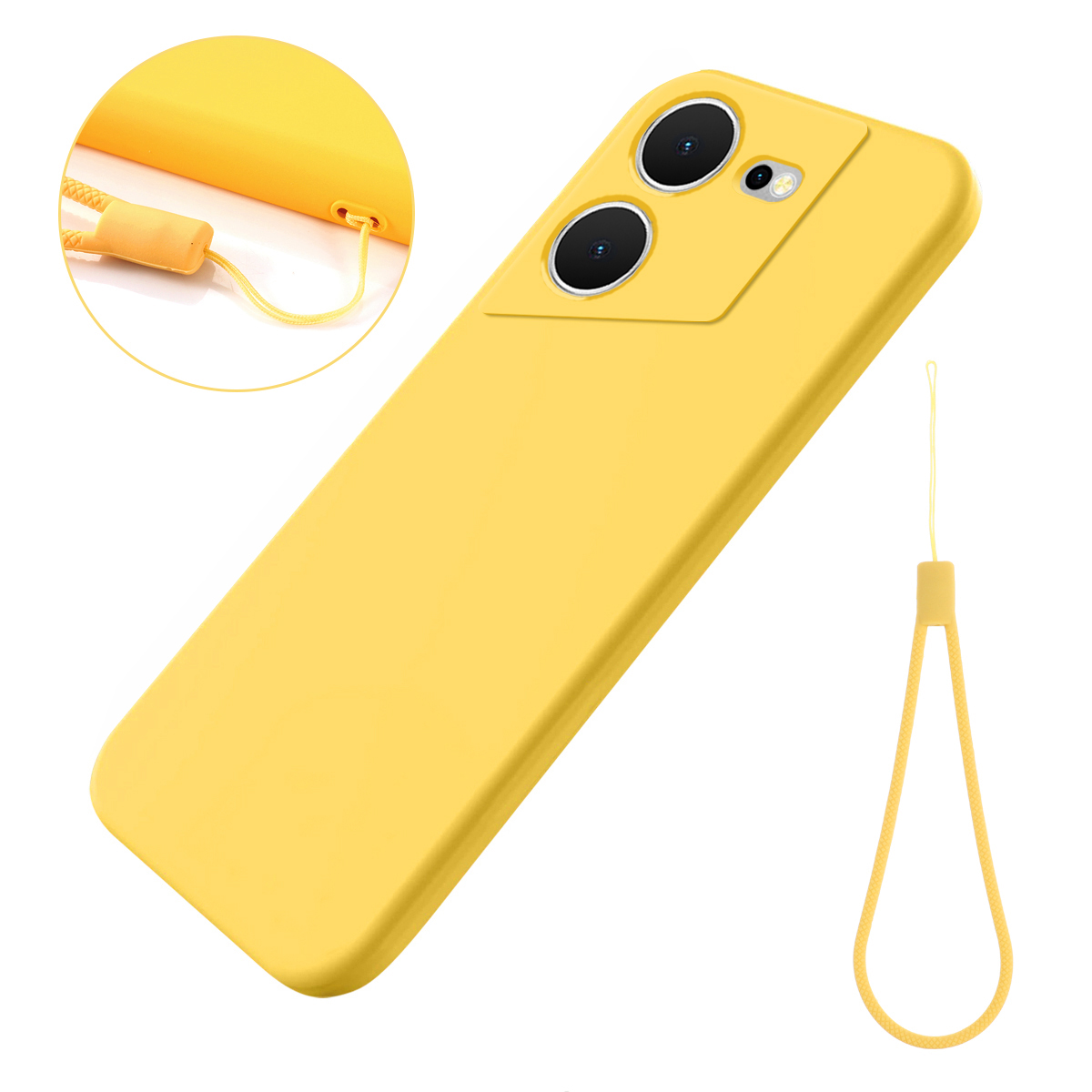 

Für Tecno Pova 5 4G Festkörperflüssige Silikon -telefonhülle Weichverkleidung Schutzabdeckung - Gelb, Tecno Pova 5 4G
