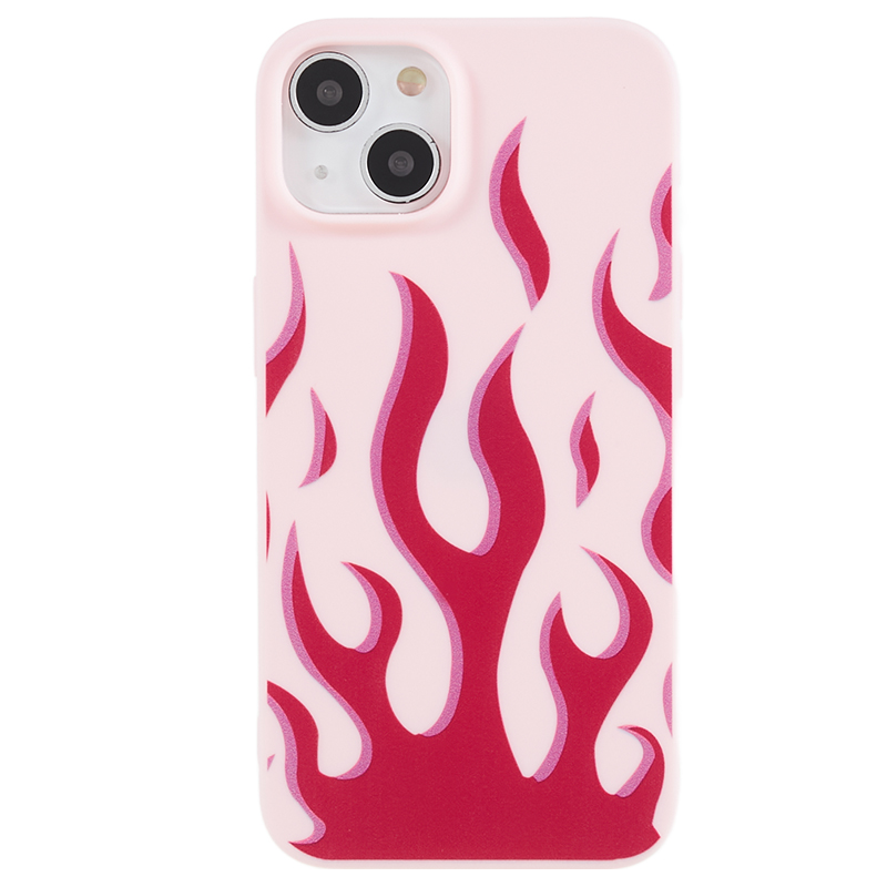 

Für Das Iphone 13 Mini 5,4 Zoll Soft TPU Phone Hülle Muster Druckschockdrucken Abdeckung - Rosa / Rote Flamme, iPhone 13 mini