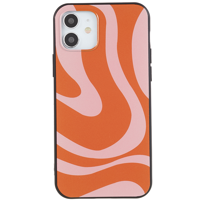 

Für Iphone 12 / 12 Pro Soft TPU Phone Hülle Muster Druckdesign Schockdcoverabdeckung - Unregelmäßige Orange, iPhone 12