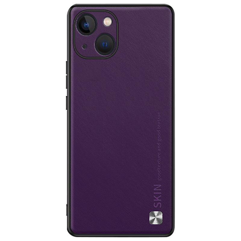 

Telefonabdeckung Für Iphone 14 Plus Drop Proof PU Lederbeschichtete PC+TPU -hülle Mit Metalldekoration - Crimson Cherry, iPhone 14 Plus