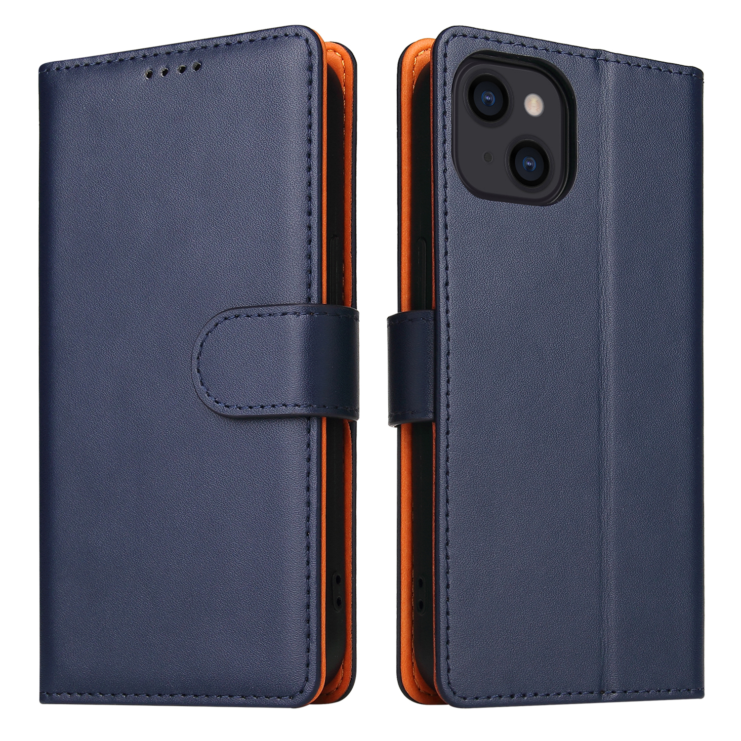 

Für Das Iphone 14 Plus PU Leder Schutzhülle Handy -ständer Brieftaschenabdeckung - Blau, iPhone 14 Plus
