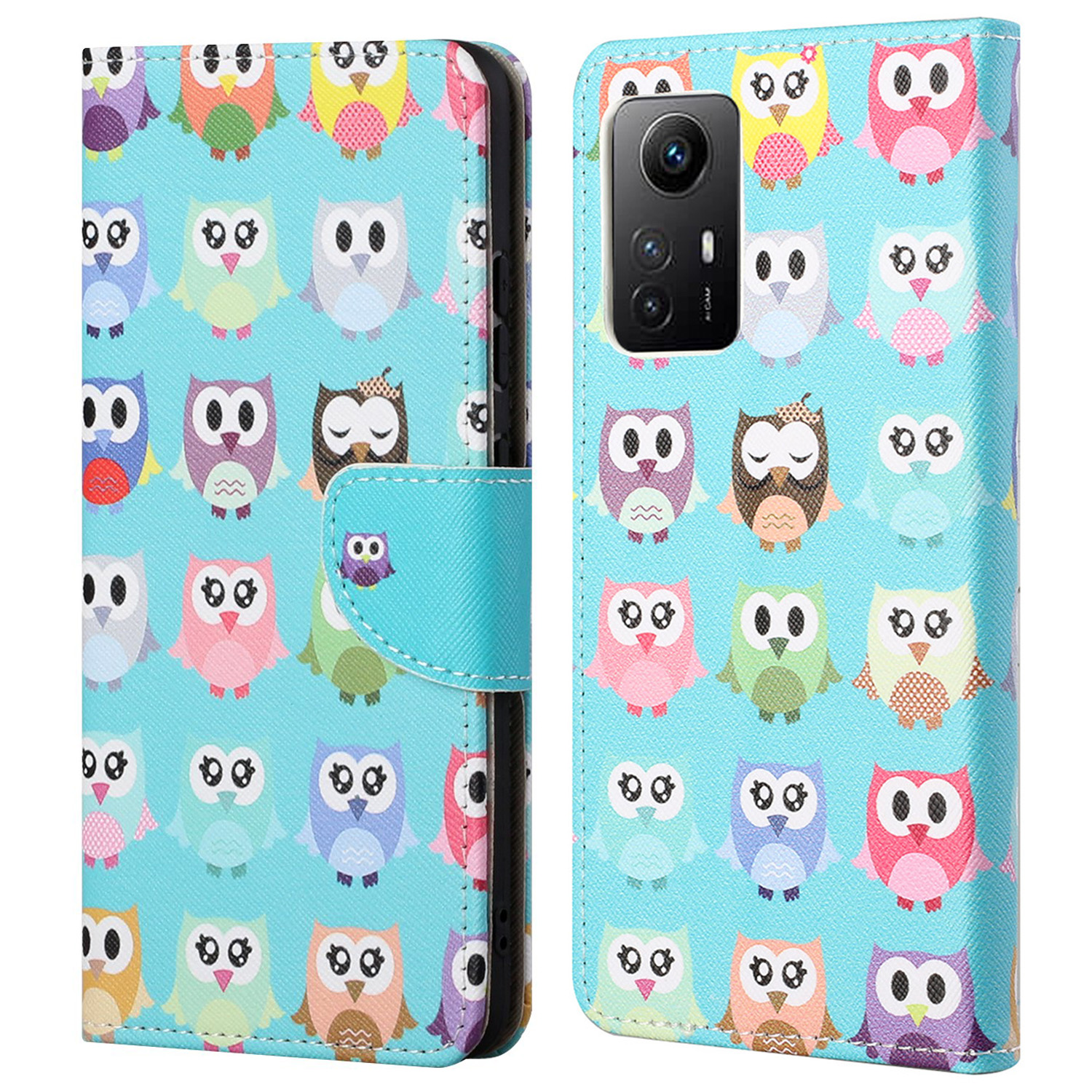 

Für Xiaomi Redmi Note 12s 4G Muster Druck Leder Handy Hülle Wallet Stand Telefonabdeckung - Eulen, Xiaomi Redmi Note 12S 4G