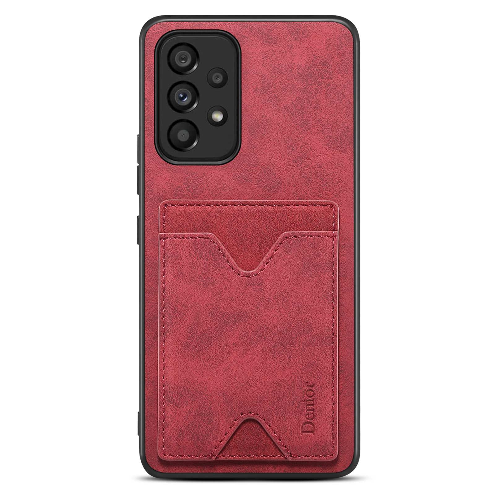 

Denior Für Samsung Galaxy A23 5G (globale Version)/A23 4G PU Lederbeschichtete TPU -telefonkarten -karten -kickständer Cover - Rot, Galaxy A23 5G (Global Version)