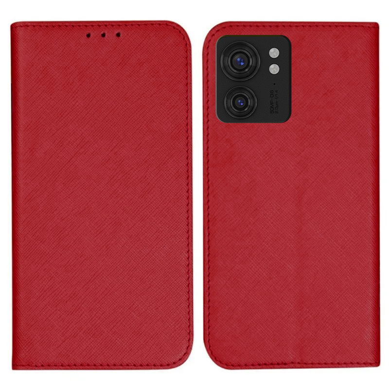 

Für Motorola Edge 40 5G Wallet PU Leder Hülle Cross Textur Stand Protective Telefonabdeckung - Rot, Motorola Edge 40 5G