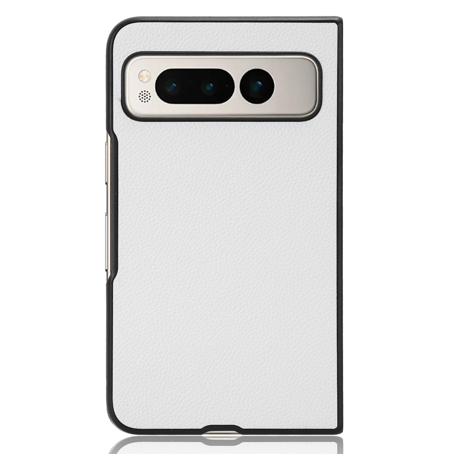 

PU Lederbeschichtete PC -hülle Für Google Pixel Fold Litchi Textur Falten -telefonschutzabdeckung - Weiss, Google Pixel Fold