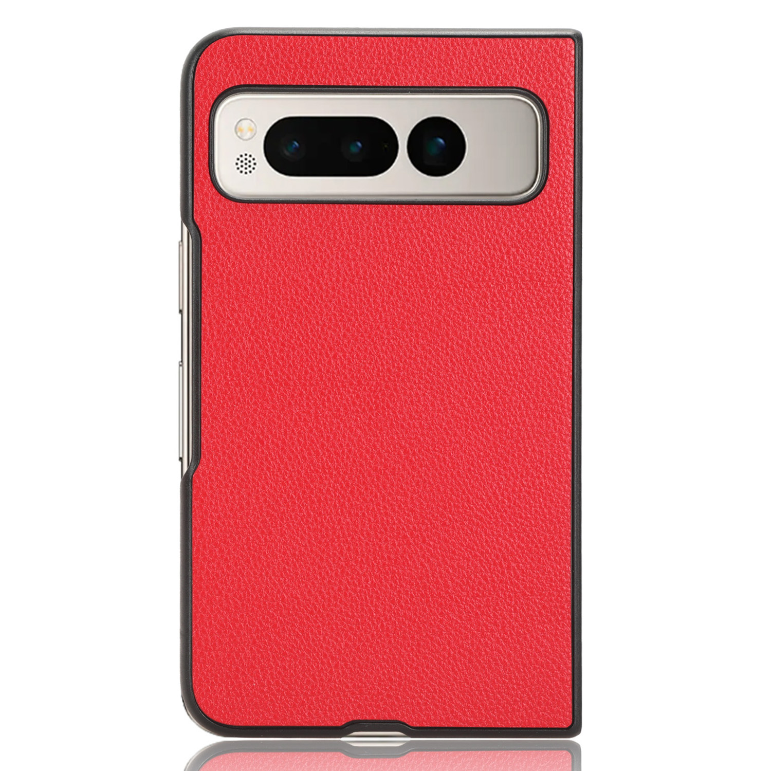 

PU Lederbeschichtete PC -hülle Für Google Pixel Fold Litchi Textur Falten -telefonschutzabdeckung - Rot, Google Pixel Fold