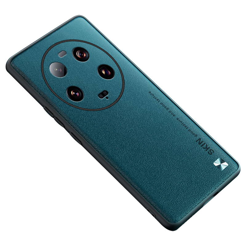 

Für Xiaomi 13 Ultra Protective Cover Metal Decor PU Leder Beschichtete PC+TPU -telefonhülle - Grün, Xiaomi 13 Ultra