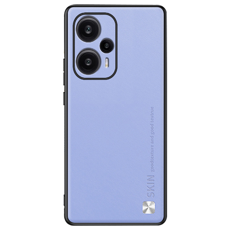 

Für Xiaomi Redmi Note 12 Turbo / Poco F5 5G PU Lederbeschichteter PC+TPU Phone Hülle Metall Dekorschale - Lila, Xiaomi Redmi Note 12 Turbo