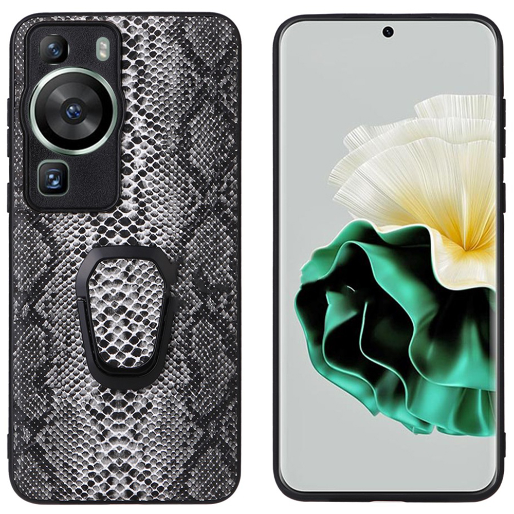 

Für Huawei P60 Pro Herbst Proof Phone Hülle Strukturierte PU -leder -beschichtete TPU+PC -abdeckung Mit Kickstand - Schlangenstruktur, Huawei P60 Pro