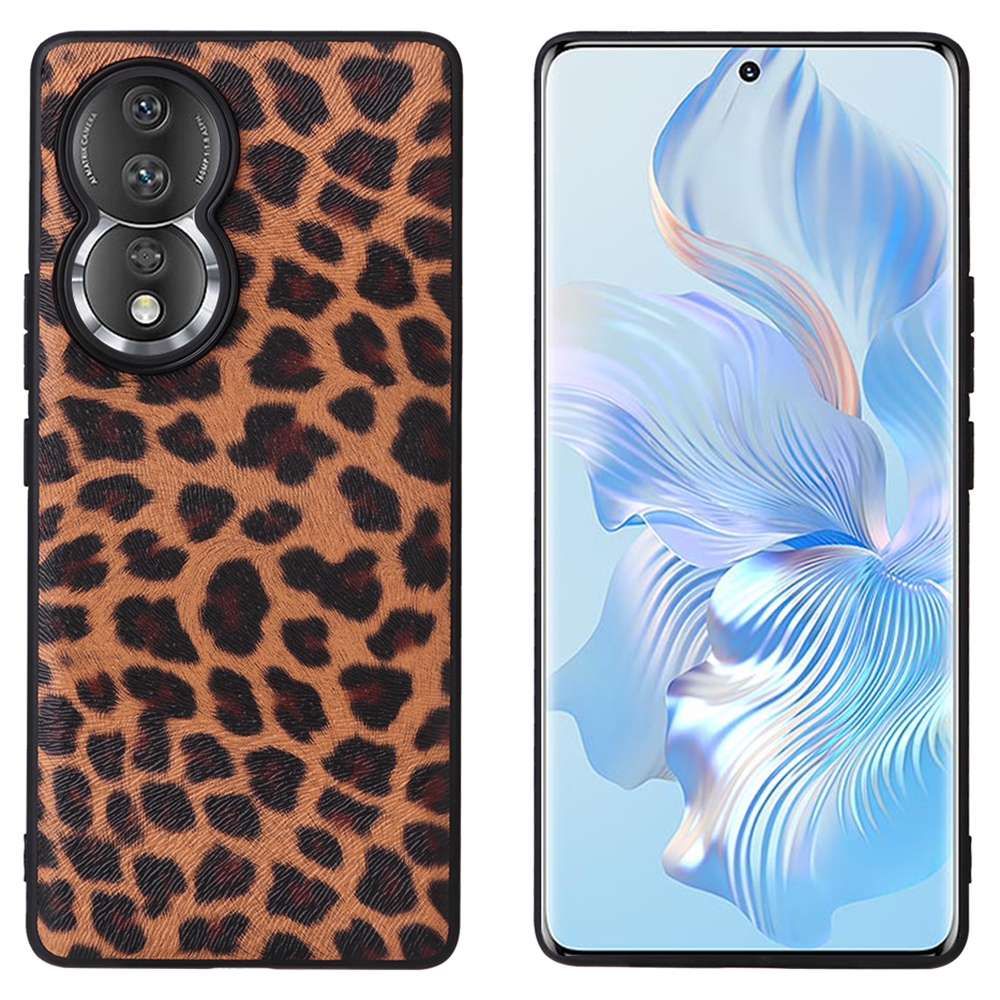 

Back Shell For Ehren 80 5G Präzise Ausschnitte Kameraschutz PU Leder Beschichtete PC+TPU -telefonabdeckung - Leopard, Honor 80 5G