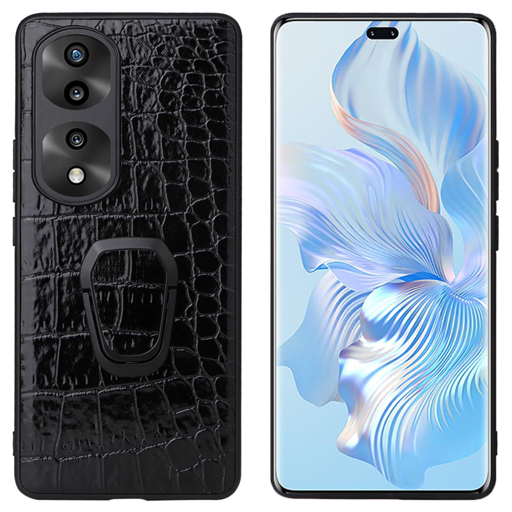 

Für Die Ehre 80 Pro 5G Kickstand Phone Hülle Strukturierte PU -leder -beschichtete TPU+PC Hybrid -abdeckung - Krokodilstruktur, Honor 80 Pro 5G
