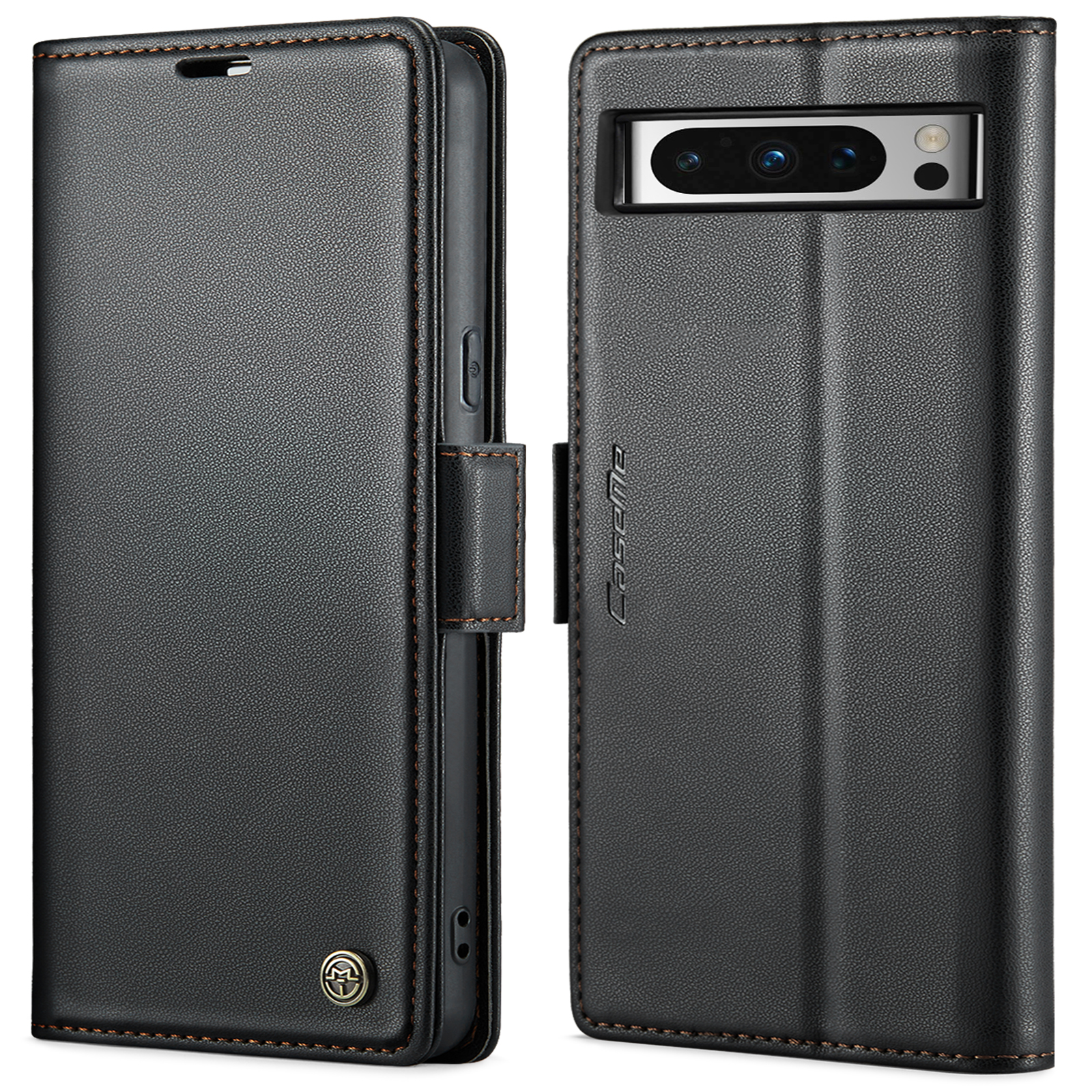 

Caseme 023 -serie Für Google Pixel 8 Pro RFID Blocking Wallet Phone Hülle PU Leder Litchi Texture Stand Cover - Schwarz, Google Pixel 8 Pro
