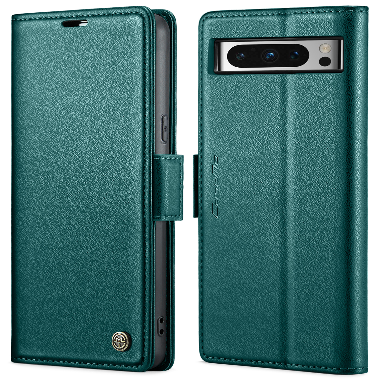 

Caseme 023 -serie Für Google Pixel 8 Pro RFID Blocking Wallet Phone Hülle PU Leder Litchi Texture Stand Cover - Grün, Google Pixel 8 Pro
