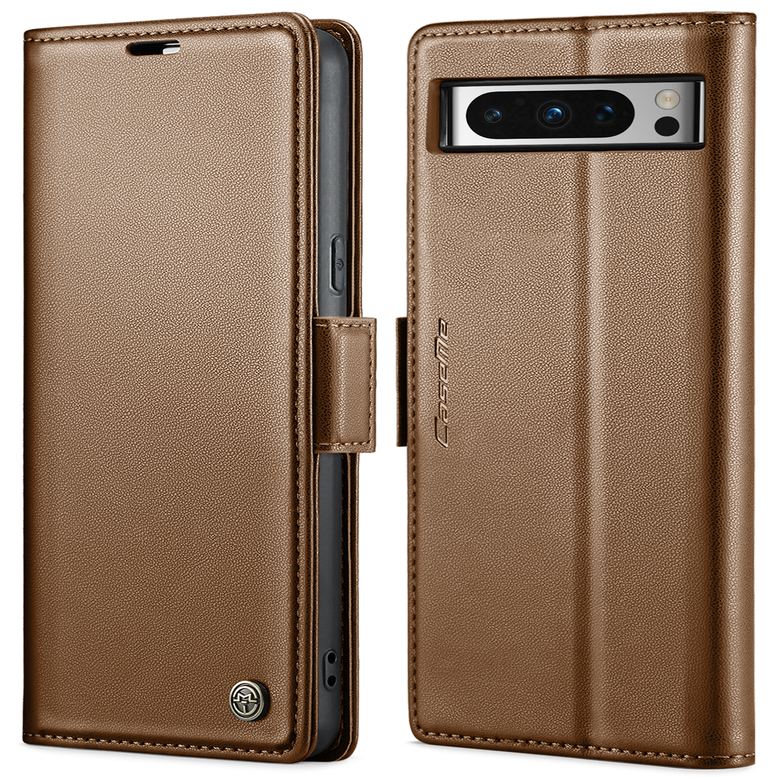 

Caseme 023 -serie Für Google Pixel 8 Pro RFID Blocking Wallet Phone Hülle PU Leder Litchi Texture Stand Cover - Braun, Google Pixel 8 Pro