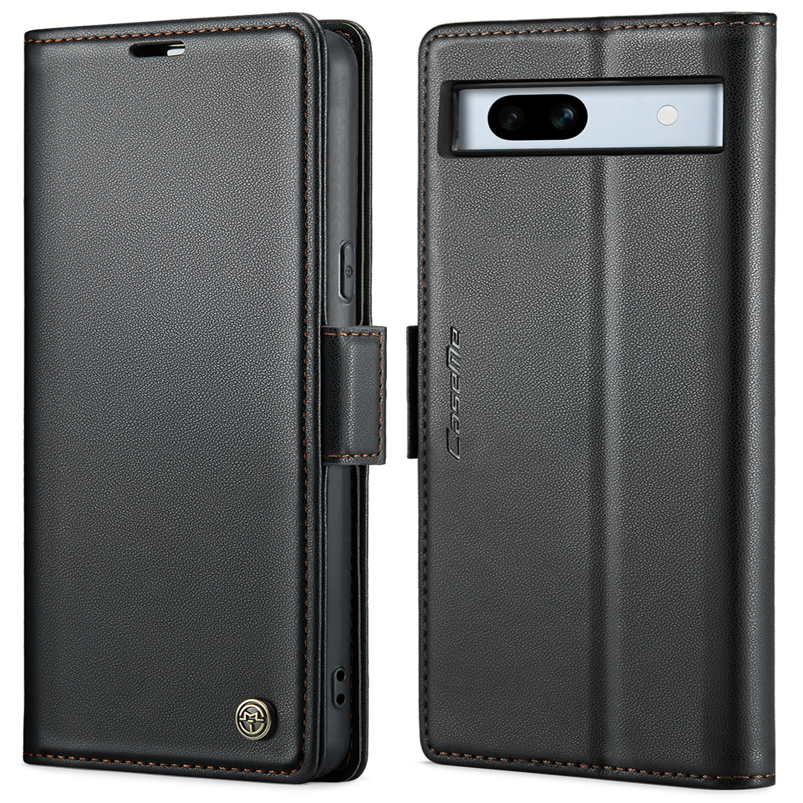 

Caseme 023 -serie Für Google Pixel 7a RFID Blocking Wallet Stand Phone Hülle Litchi Textur PU Lederabdeckung - Schwarz, Google Pixel 7a
