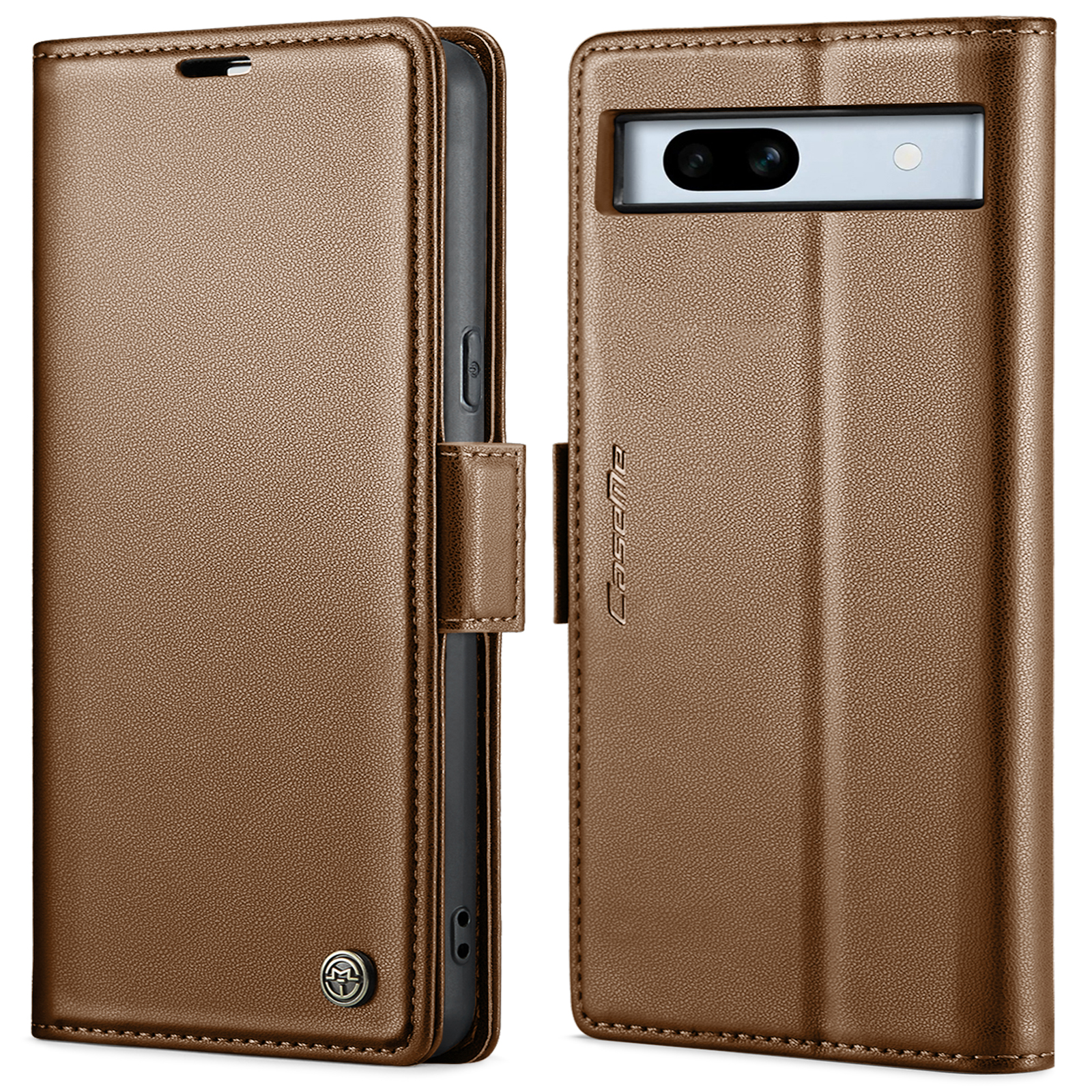 

Caseme 023 -serie Für Google Pixel 7a RFID Blocking Wallet Stand Phone Hülle Litchi Textur PU Lederabdeckung - Braun, Google Pixel 7a
