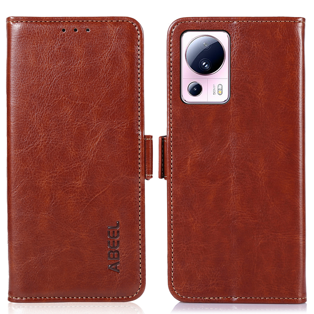 

Abel Für Xiaomi 13 Lite / Civi 2 5G PU Leder Flip Cover Case Crazy Horse Textur Stand Wallet Mobiltelefonabdeckung - Braun, Xiaomi 13 Lite