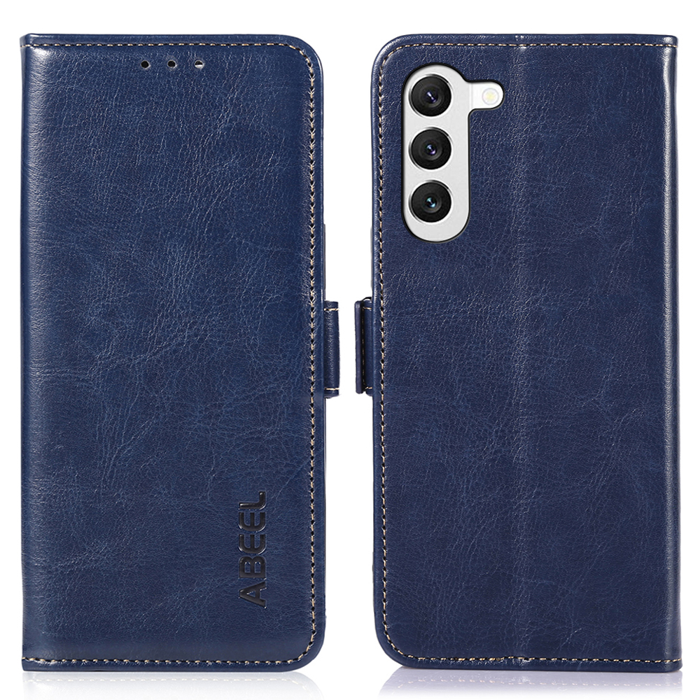 

ABEEL Für Samsung Galaxy S22 5G Wallet Stand Phone Hülle PU Leder Verrückte Pferde Textur Abdeckung - Blau, Galaxy S22 5G