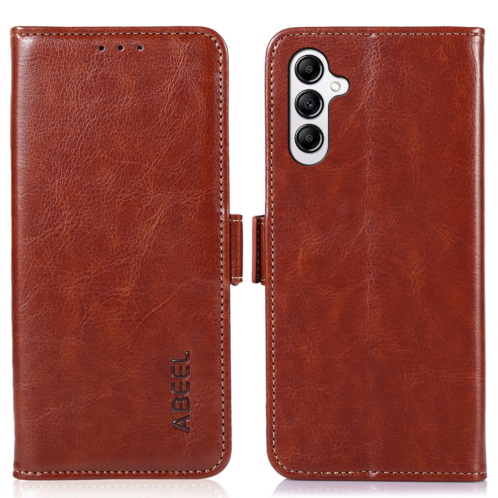 

Abeel Für Samsung Galaxy A14 4G / 5G Telefonständer Hülle PU Leder Brieftasche Verrückte Pferdestrukturabdeckung - Braun, Galaxy A14 5G
